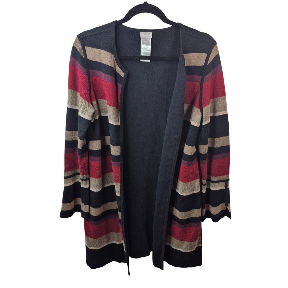 Chicos Sweater Womens Medium Cardigan Long Sleeve Open Casual Refined Boho Chic